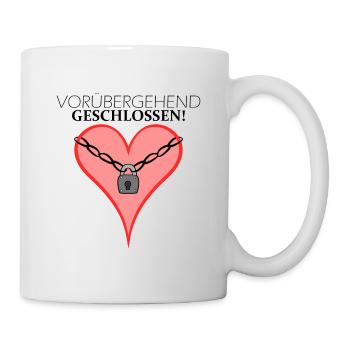 Vorübergehend geschlossen Herz Schloss - Tasse - Weiß - Rechts