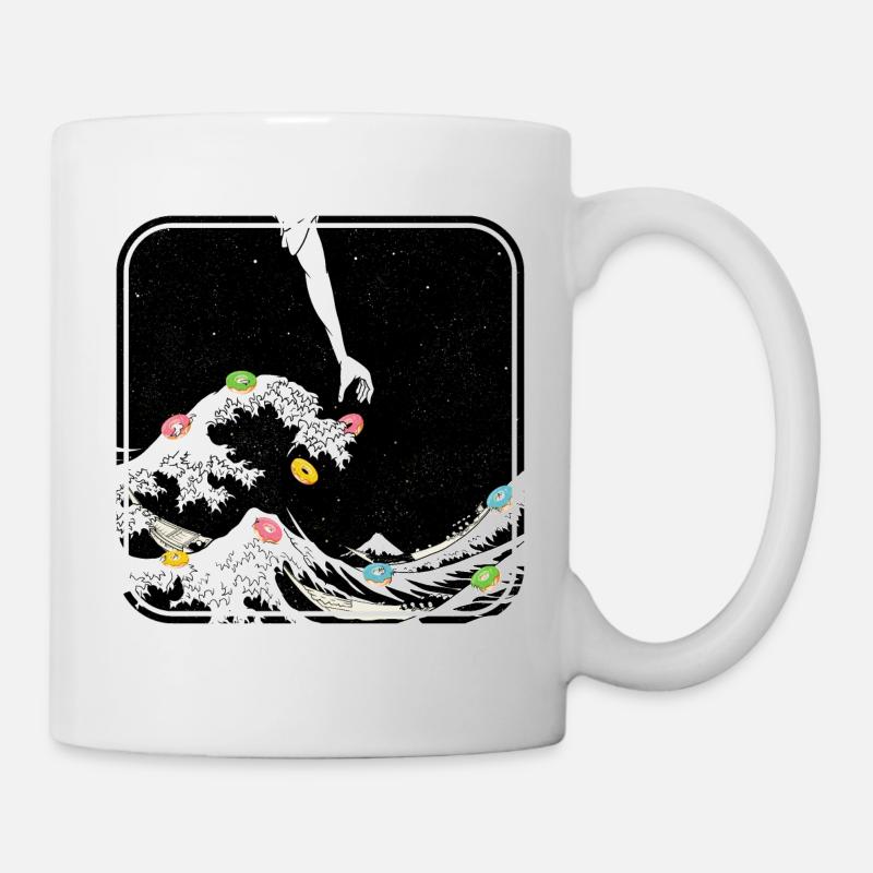 The great wave funny donut illustration - Tasse - Weiß
