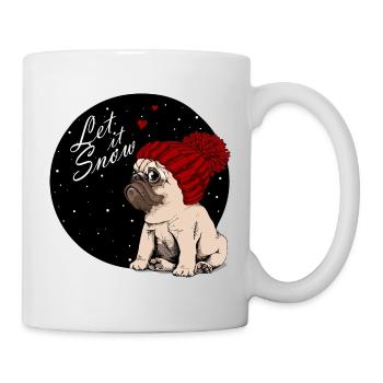 Let it Snow - Weihnachten Mops - Tasse - Weiß - Rechts