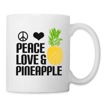 Ananas Peace love and pineapple - Tasse - Weiß - Rechts