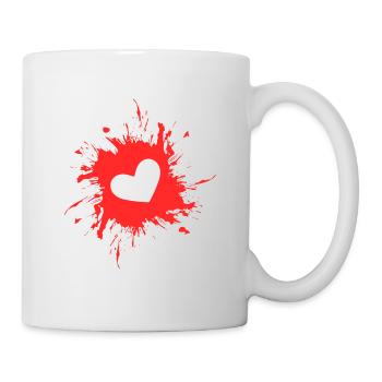 Heart stain ink red - Mug - white - Right