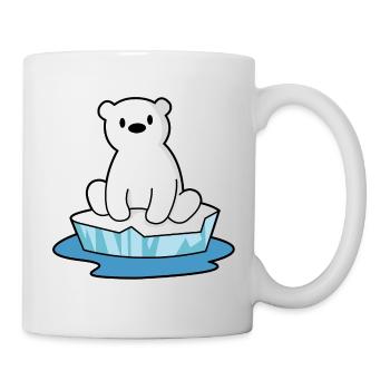 Der sitzende Eisbär - Tasse - Weiß - Rechts