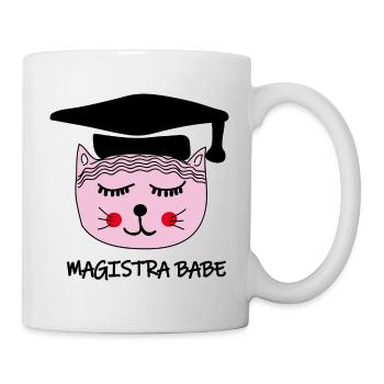 Akademikerin Katze MAGISTRA - Tasse - Weiß - Rechts