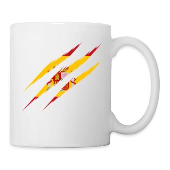 Spain flag scratch claws scratching cracks crack - Mug - white - Right