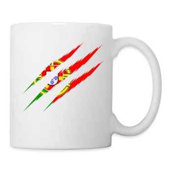 Portugal flag scratches claws cut scratch marks - Mug - white - Right