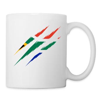 Südafrika Flagge Kratzer Krallen Cut Kratzen Riss - Tasse - Weiß - Rechts