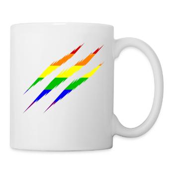 LGBT Rainbow scratches - Mug - white - Right