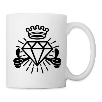Pouce levé (diamant) - Mug blanc - blanc - Droite