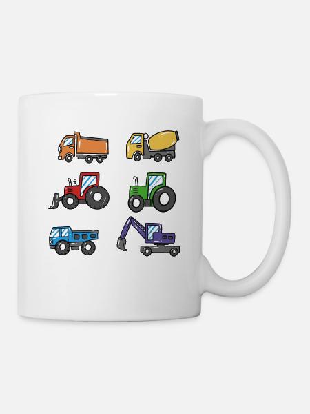 Chantier de construction de l’engin de construction Enfants - Mug blanc - blanc