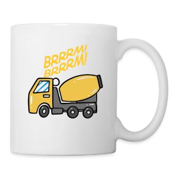 Bagger Baustelle Baumaschine Betonmischer Geschenk - Tasse - Weiß - Rechts