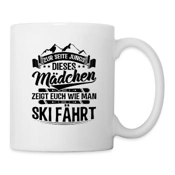 Ski Mädchen | Skifahrer Skifahren Skier Geschenke - Tasse - Weiß - Rechts