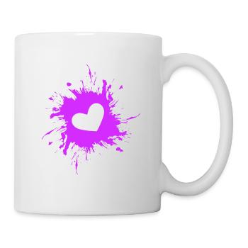 Heart stain ink purple - Mug - white - Right