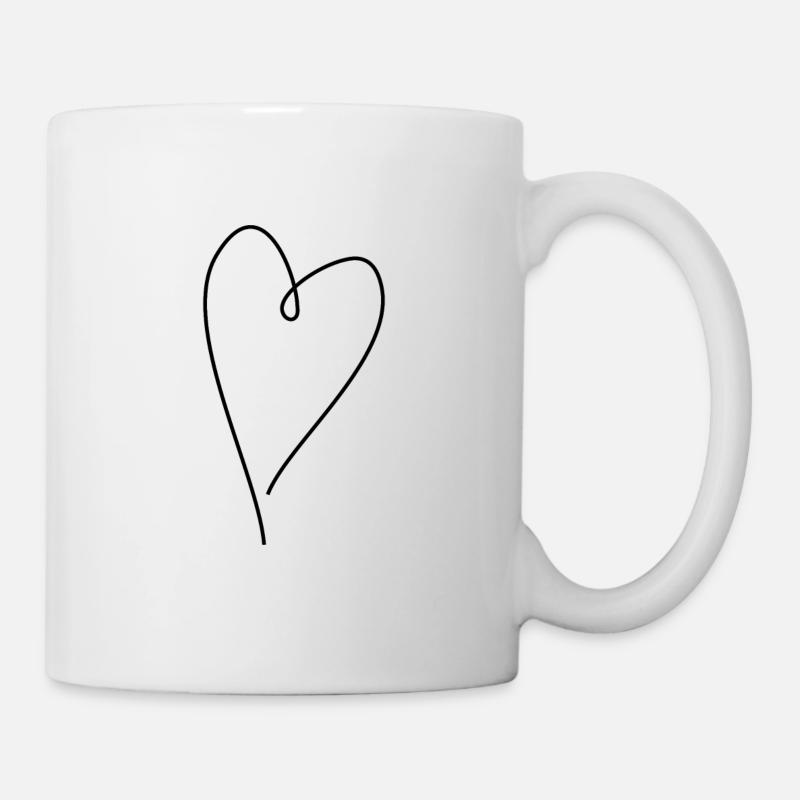 Heart black - Mug - white