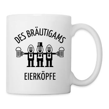 Des Bräutigams Eierköpfe (JGA / Trauzeuge / 1C) - Tasse - Weiß - Rechts