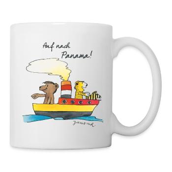 Janosch Tiger Und Bären Schippern Nach Panama - Tasse - Weiß - Rechts