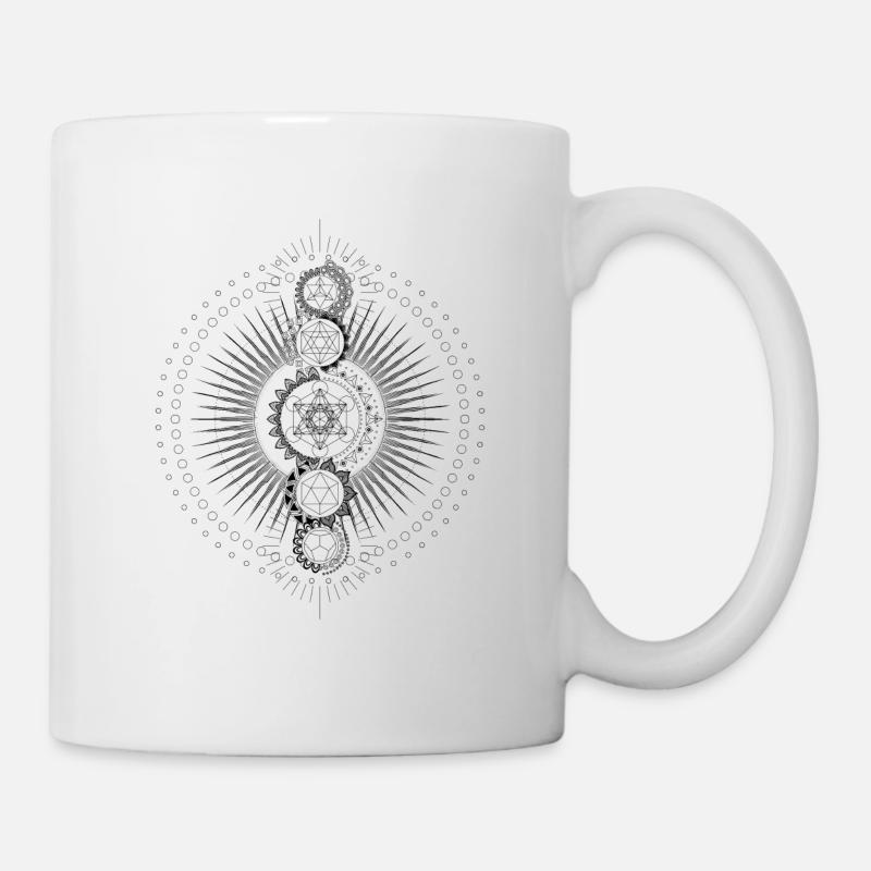 Géométrie sacrée Metatron's Cube Black - Mug blanc - blanc