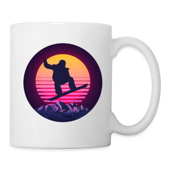 Snowboard Snowboarder Wintersport Retro - Tasse - Weiß - Rechts