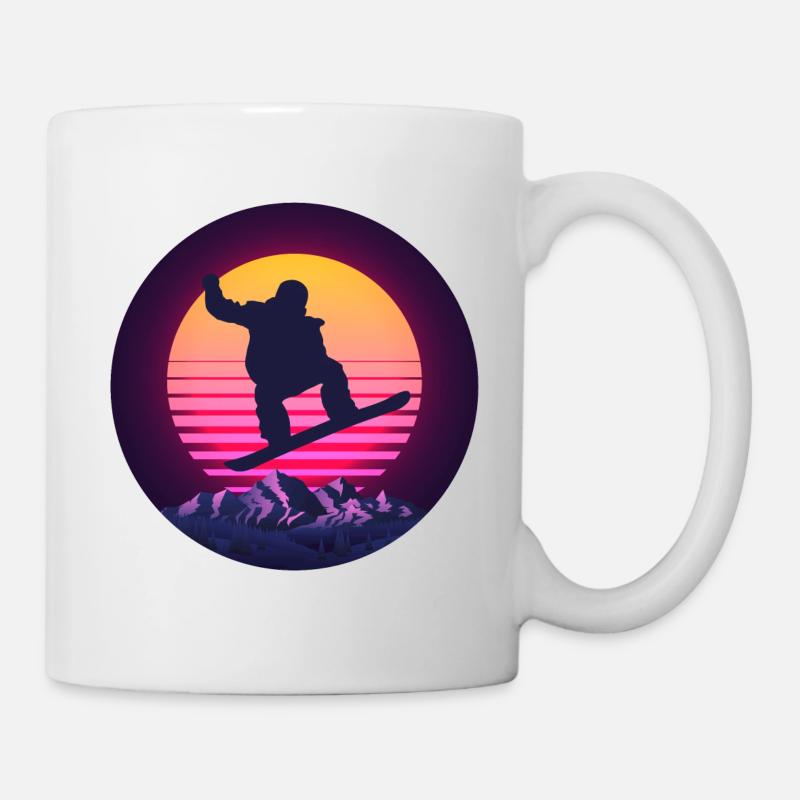 Snowboard Snowboarder Wintersport Retro - Tasse - Weiß