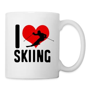 Skiing Skiing Dear Black - Mug - white - Right