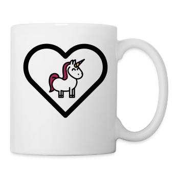 Coeur licornes licornes filles enfants mignons contes de fées - Mug blanc - blanc - Droite