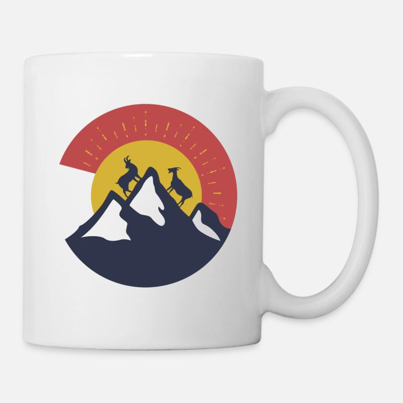 Ziege Ziegenbock Berge - Tasse - Weiß