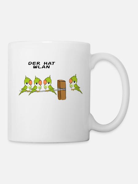 Cute German Bird Tee For Bird Lovers "Der Hat - Mug - white