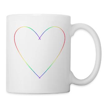 Minimalistisches Regenbogenherz - Tasse - Weiß - Rechts