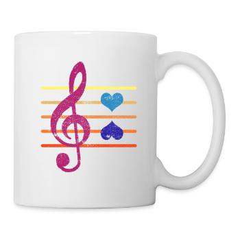 Violon violon violon clef coloré - Mug blanc - blanc - Droite