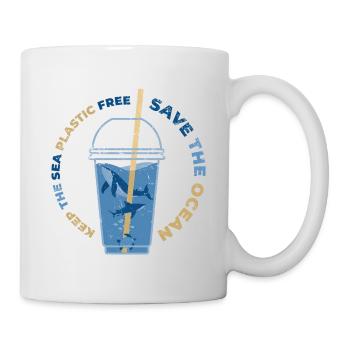 Keep the Sea plastic free, save the Ocean - Mug - white - Right