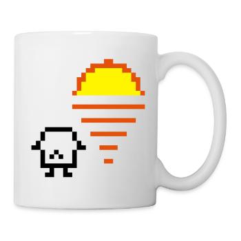 Coucher de soleil rétro pixel 8 bits - Mug blanc - blanc - Droite