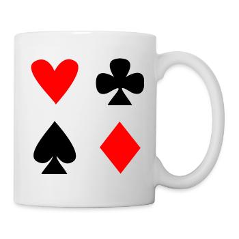 Herz Kreuz Karo Pik Poker Kartenspiel - Tasse - Weiß - Rechts