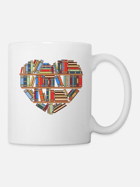 Herzhafte Bibliothek Bücher für erstaunliche - Tasse - Weiß
