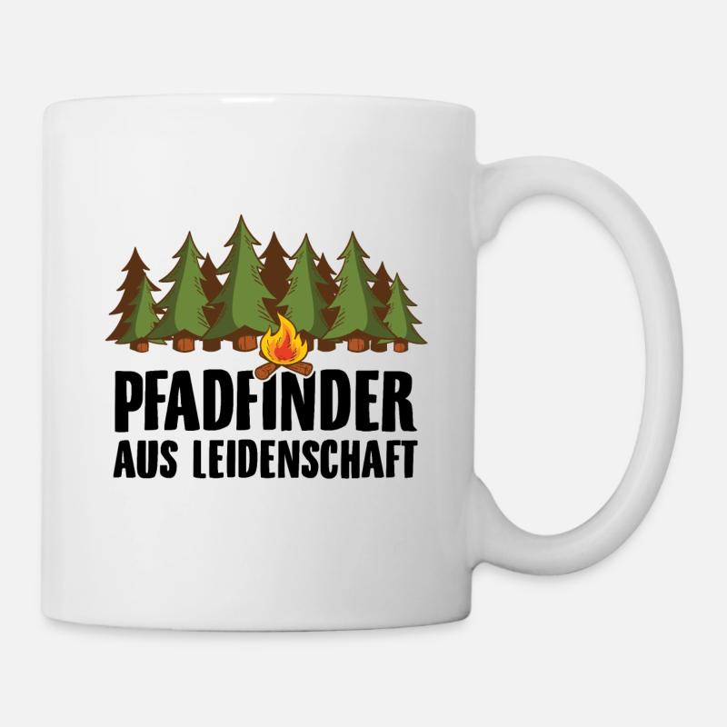 Pfadfinder Sprüche | Abzeichen Lagerfeuer Geschenk - Tasse - Weiß
