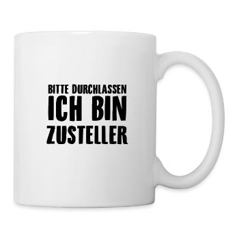 Zusteller Spruch | Postbote Briefträger Geschenke - Tasse - Weiß - Rechts