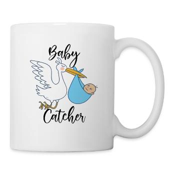 Cigogne sage-femme | Cadeau de profession d'accoucheuse - Mug blanc - blanc - Droite