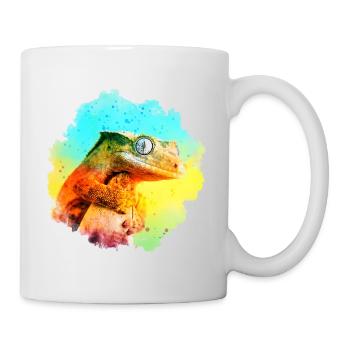 Crested Gecko Reptile Keeper Eidechse Aquarell Des - Tasse - Weiß - Rechts
