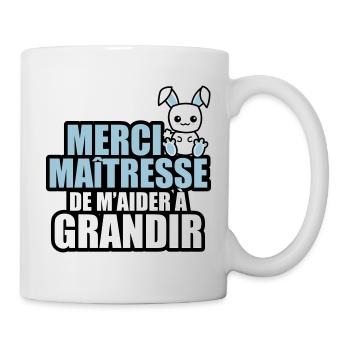 merci maîtresse de m'aider à grandir - Mug blanc - blanc - Droite