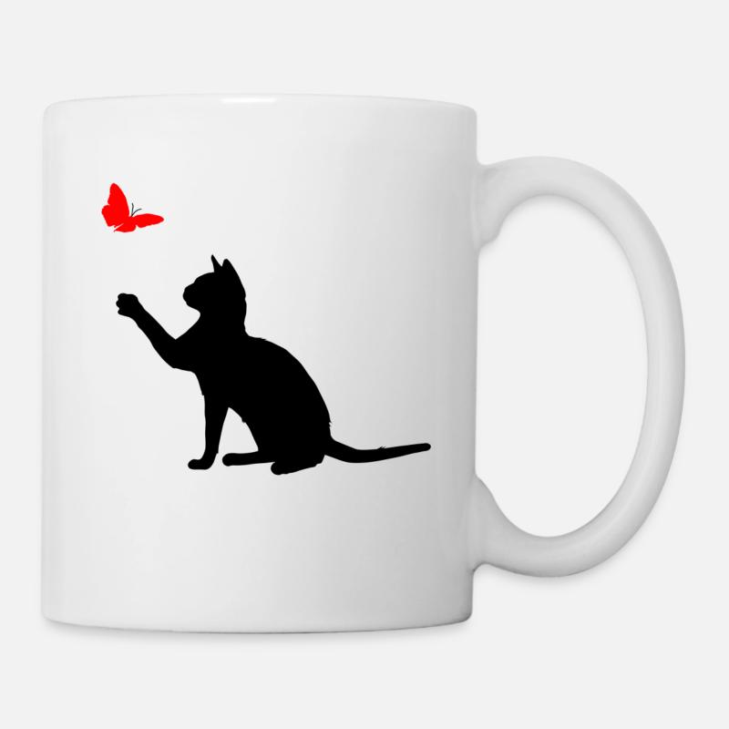 Chat Papillon Noir - Mug blanc - blanc