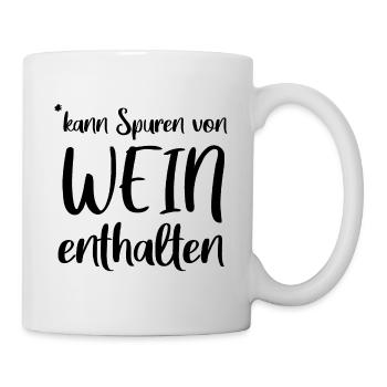kann Spuren von Wein enthalten - Tasse - Weiß - Rechts