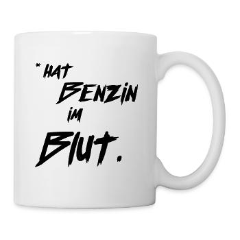 *hat benzin im Blut - Tasse - Weiß - Rechts