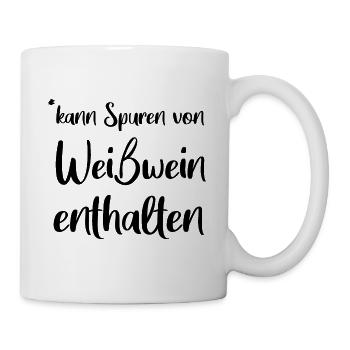*kann Spuren von Weisswein enthaltens - Tasse - Weiß - Rechts