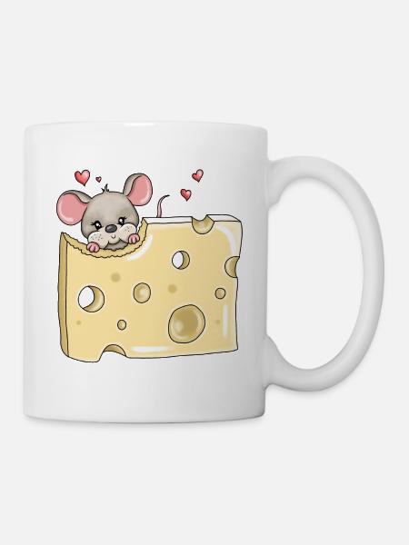 Fromage affamé de trous de souris - Mug blanc - blanc