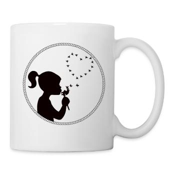 mädchen pusteblume herz - Tasse - Weiß - Rechts