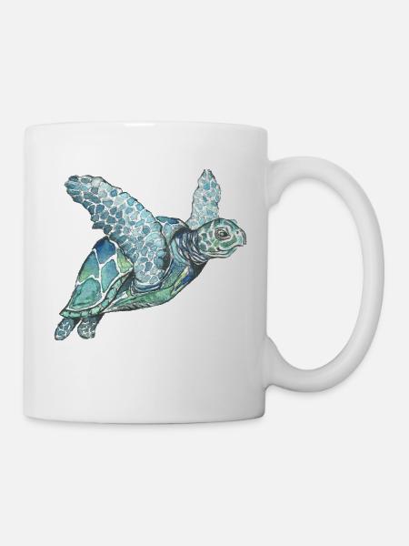 watercolor turtle - Mug - white