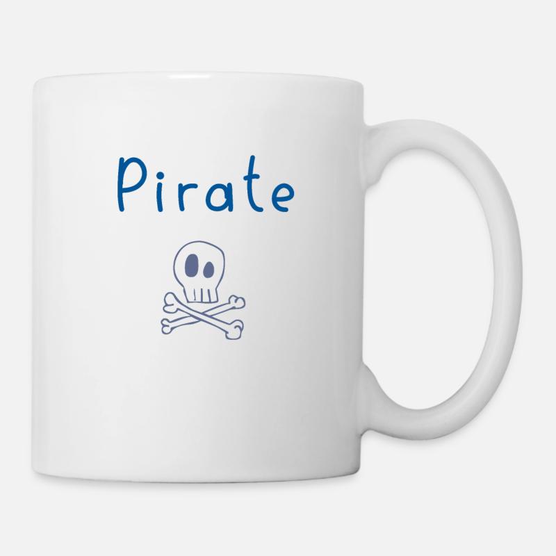 Pirate Bleu Design Français - Mug blanc - blanc