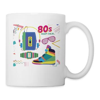 80s Keep Calm Eighties Achtziger - Tasse - Weiß - Rechts