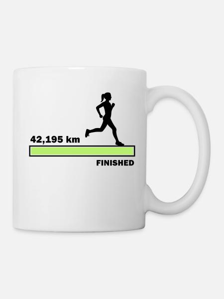 42.195 km finished - Mug - white