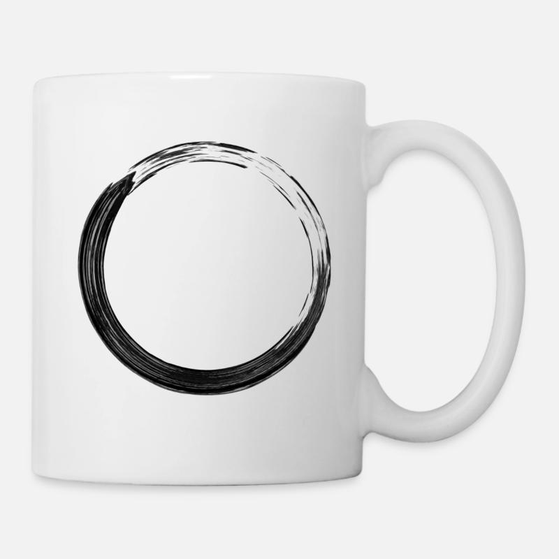 Schwarzer Kreis - Tasse - Weiß