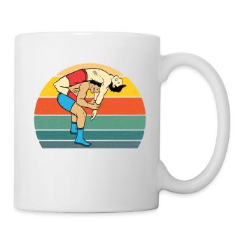 Retro Wrestling Shirt Für Amateur oder Profi - Tasse - Weiß - Rechts