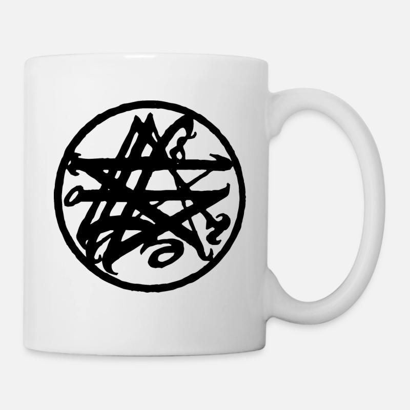 Fld.) Necronomicum pentagram symbol icon Lovecraft - Mug - white